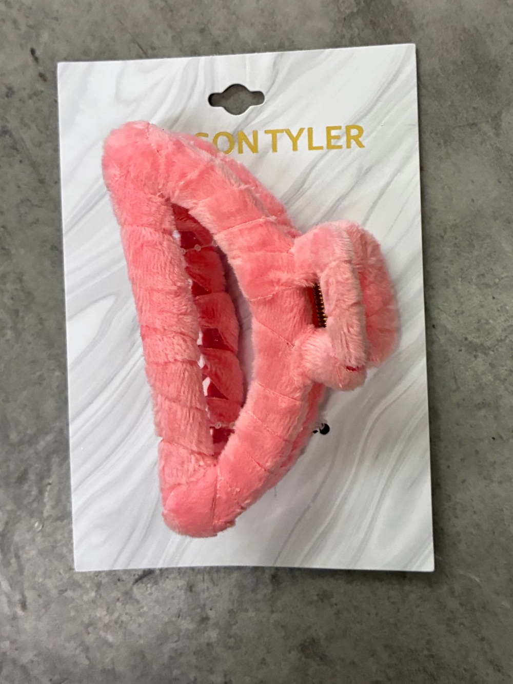 Madison Plush Coral Pink Hair Claw